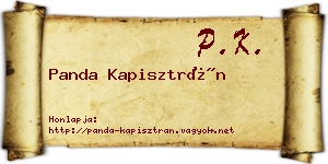 Panda Kapisztrán névjegykártya